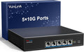 5-Port 10G RJ45 Ethernet Switch Unmanaged, VunLink 10GBase-T Network Switch by VunLink