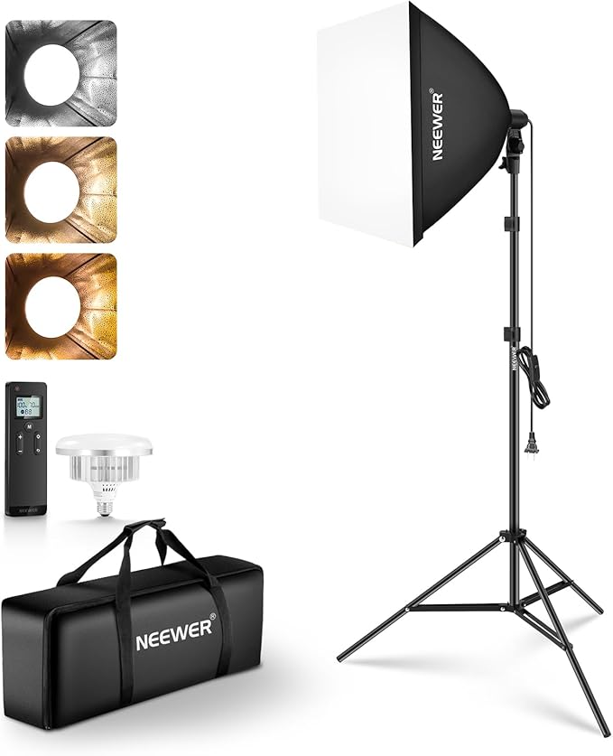 NEEWER 24"x24" 450W Equivalent Softbox Lighting Kit by Neewer