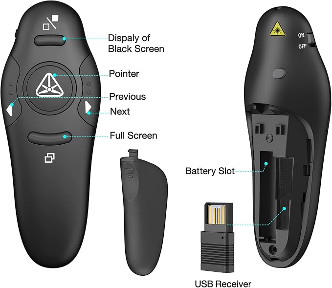 Presentation Clicker Wireless Presenter Remote USB Control Powerpoint PPT - Image 7