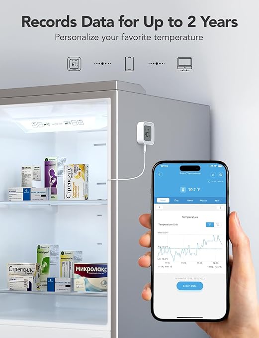 GoveeLife Freezer Thermometer Alarm, Smart Bluetooth Temperature Monitor Sensor - Image 4