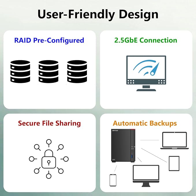 BUFFALO LinkStation 720 16TB 2-Bay Home Office Private Cloud Data Storage - Image 8