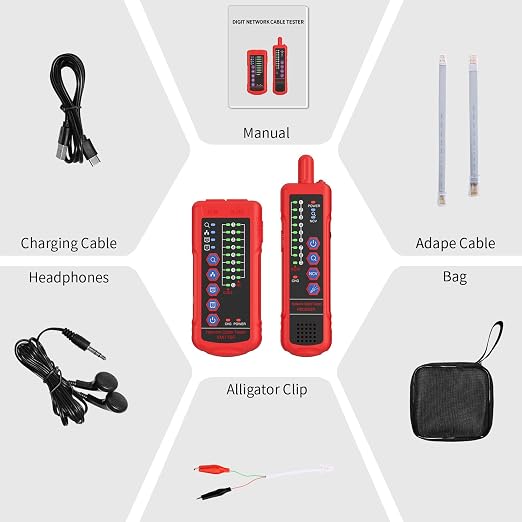 Network Cable Tester with Emitter and Receiver, Port Flashing – CAT5, CAT6 Line - Image 8