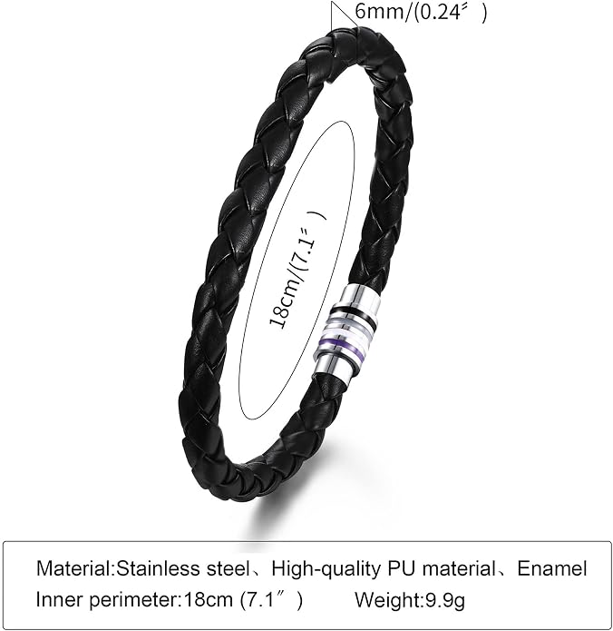 Nanafast Titanium Stainless Steel Rainbow LGBT Pride Bracelet Handmade Braided - Image 3