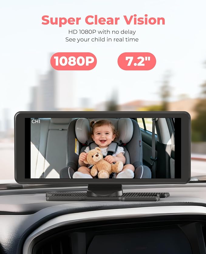 LUCKVIEW BM5PRO 7.2" 1080P HD Baby Car Camera - Image 4