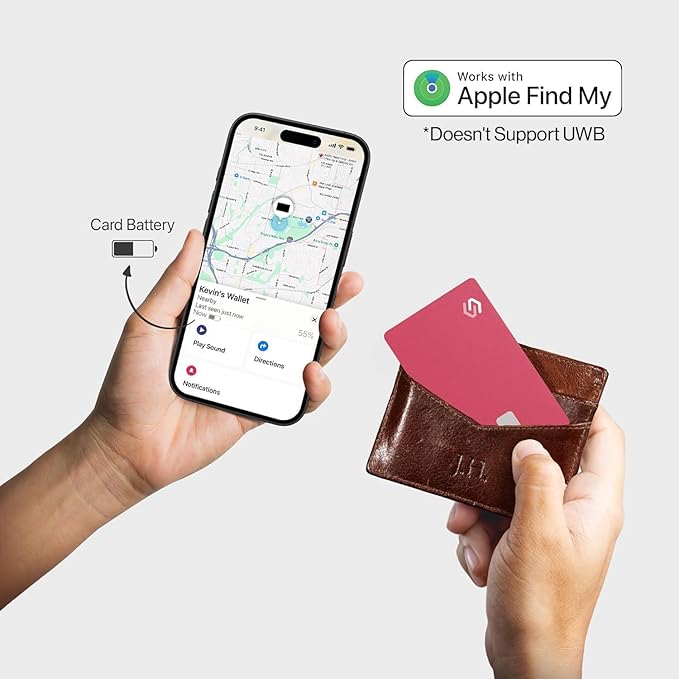 SPOTMINDERS Apple MFi Certified Credit Card Wallet Tracker PRO Pink Travel - Image 3