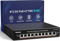 YuanLey 8 Port 2.5G PoE Switch Unmanaged, 8 x 2.5G Base-T PoE Ports, 2X 10G by YuanLey