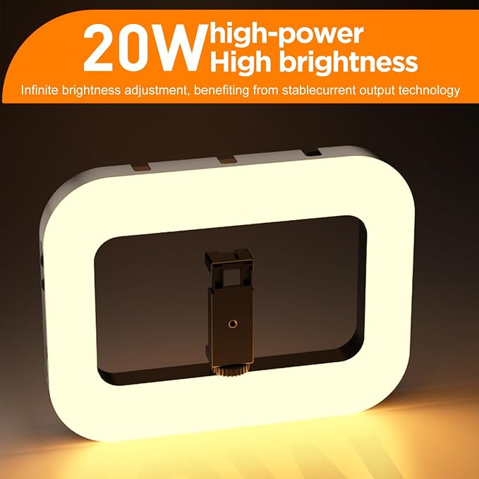 20W Ring Video Light with 8000mAh Built‑in Battery & 80inch Tripod 3H Max - Image 2