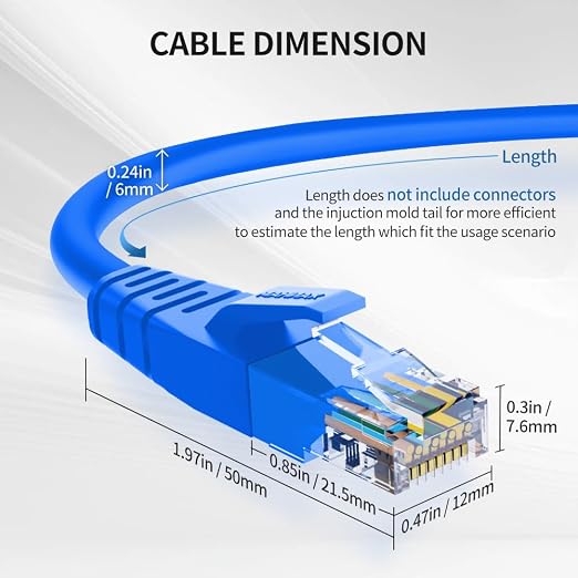 Cat6 Ethernet Cable 3 Feet 10 Pack Network RJ45 Cat6 Internet Patch Cable - Image 6