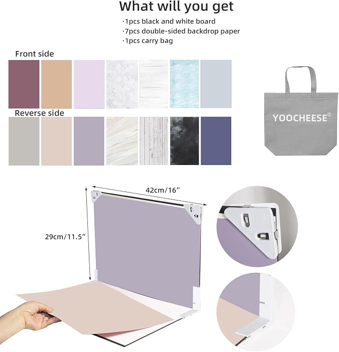 Yoocheese Photo Backdrop for Product Photography: 16.5X11.7 Double-Sided Paper - Image 6