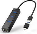 TECKNET USB C to Ethernet, Aluminum 3 Port USB 3.0 Hub by Tecknet