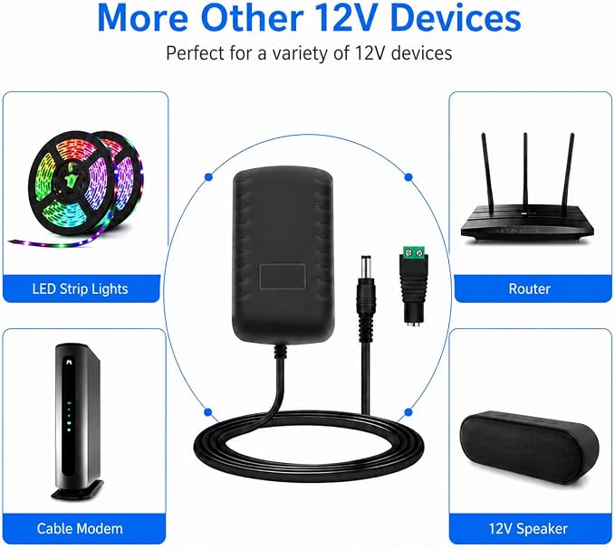 12V LED Strip Power Supply, 2A 24W Power Adapter, 12V Power Supply - Image 6