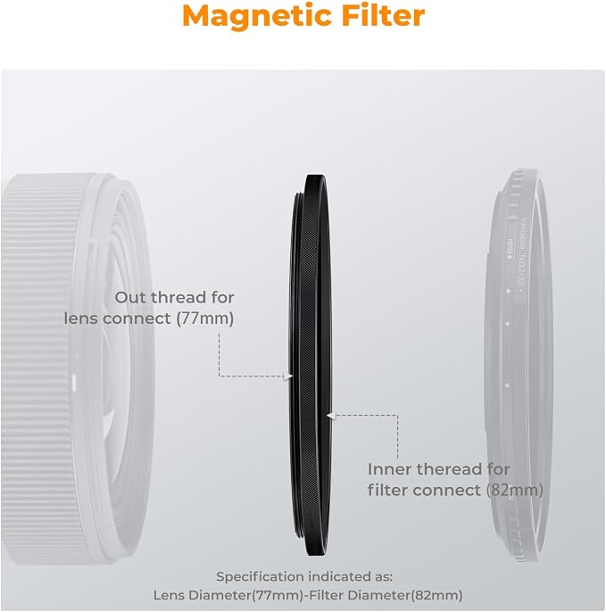 K&F CONCEPT 72-77mm Magnetic Filter Adapter Ring, - Image 3