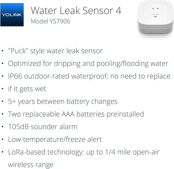 YoLink Smart Home Starter Kit: Hub & Water Leak Sensor 4 - Image 2
