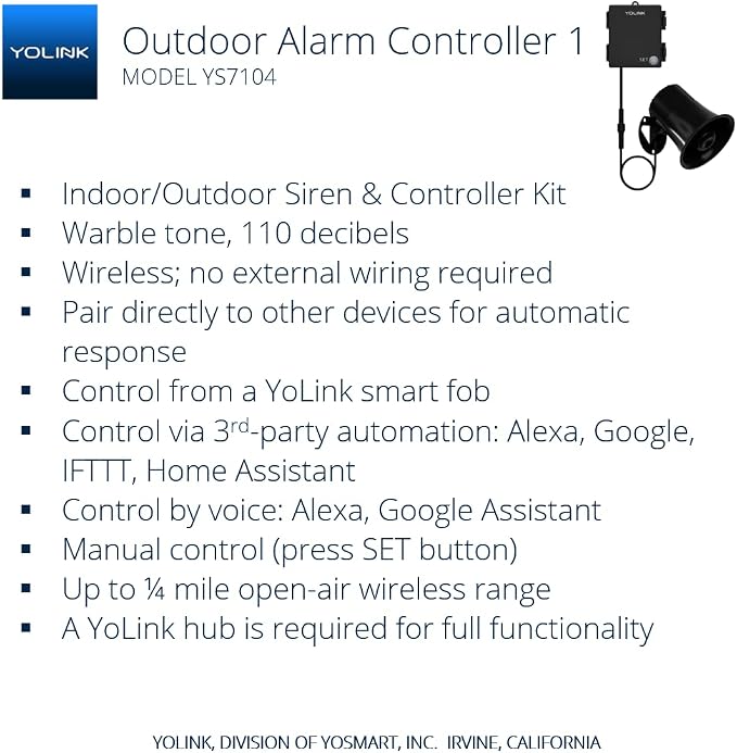 YoLink Outdoor Security Siren & Smart Alarm Controller Kit - Image 2