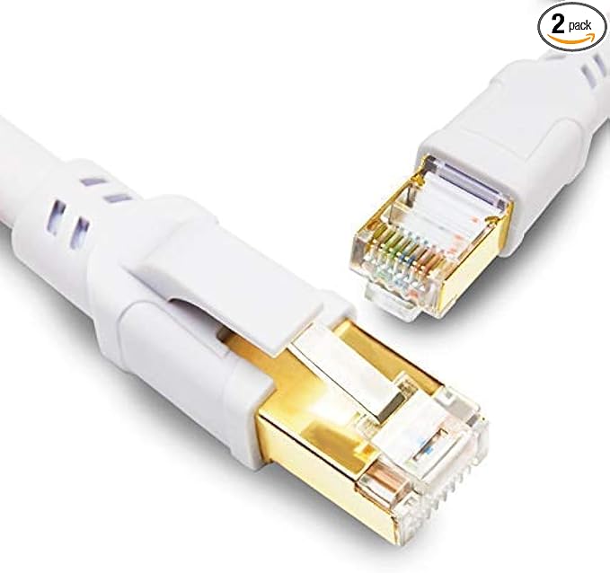 Yauhody CAT8 Ethernet Cable 6 ft 2 Pack, High Speed 40Gbps 2000MHz FFTP by Yauhody
