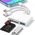 SD Card Reader for iPhone iPad Mac, 3-in-1 Lightning/USB-C/USB-A MicroSD/SD by Unknown