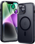 toushion 3 in 1 for iPhone Case Clear, Shockproof for iPhone 14, Matte Black by Unknown