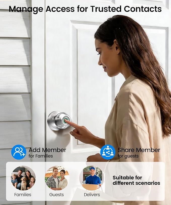 Fingerprint Door Lock, Smart Fingerprint Door Knob - Image 6