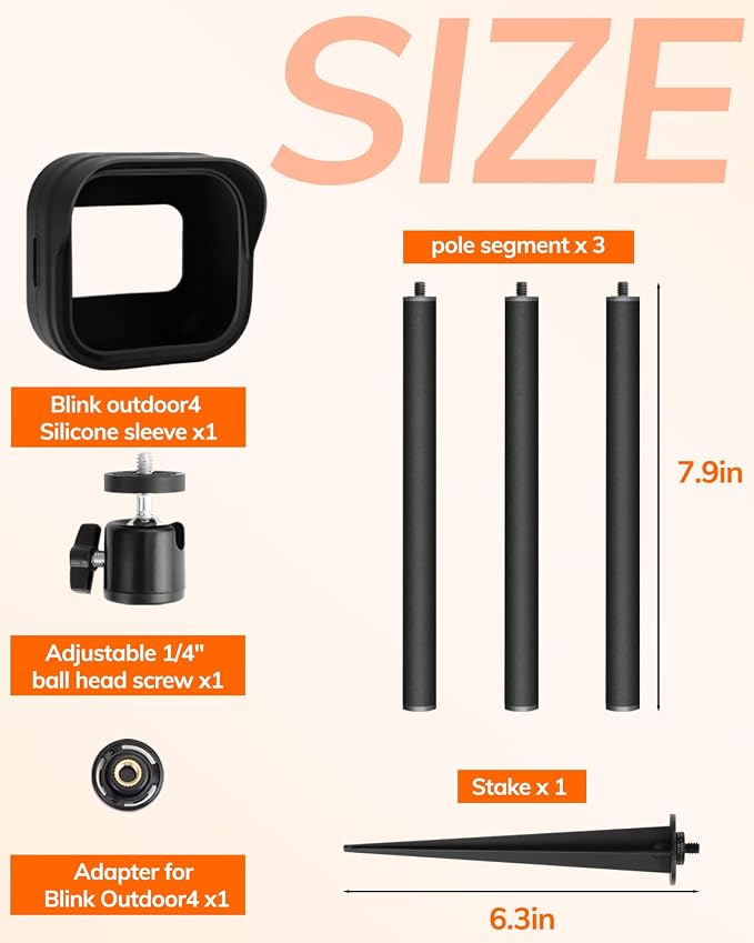 Garden Camera Outdoor Ground Stake Mount, Adjustable Angle Stand - Image 7