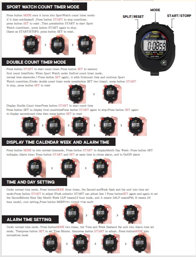 Pgzsy 2 Pack Multi-Function Electronic Digital Sport Stopwatch Timer, Large - Image 7