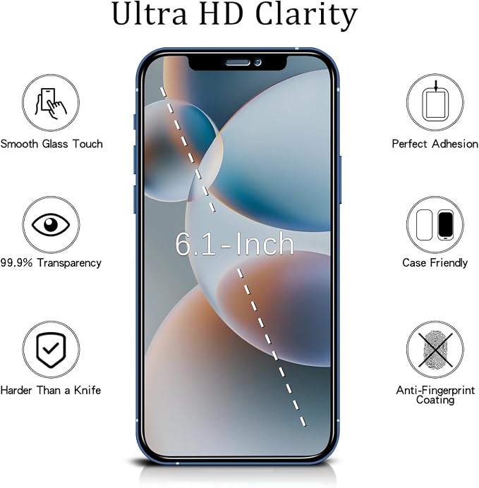 MAYtobe [2+2 Pack Designed for iPhone 12 Pro Privacy Screen Protector, Privacy - Image 2