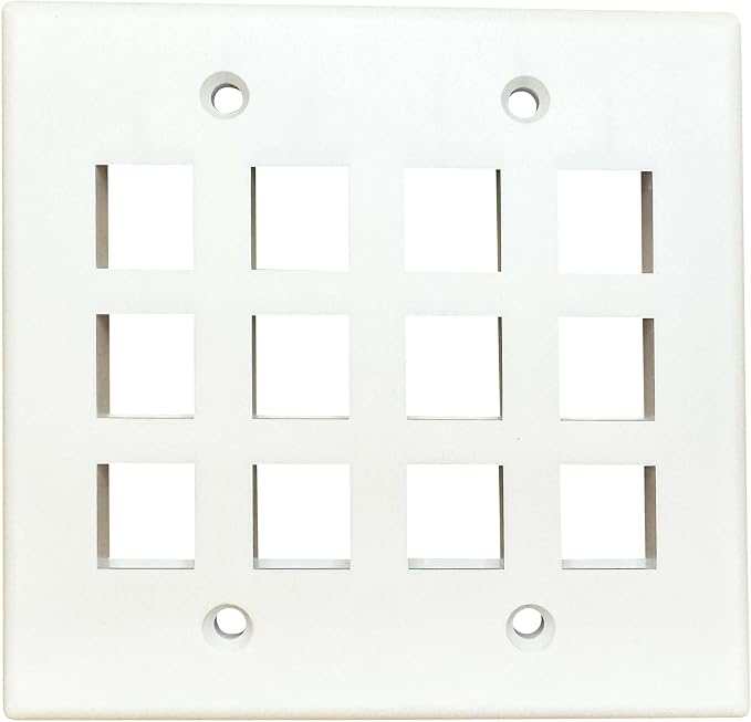 DIYTECH Keystone Wall Plate, 2 Gang Keystone Wall Plate, 12 Port Keystone Jack - Image 2