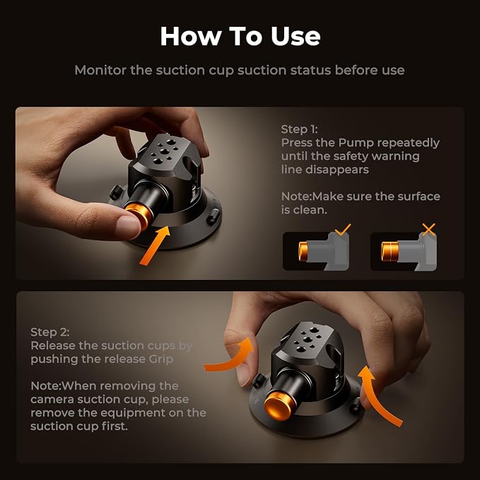 K&F CONCEPT Triple Suction Cup Car Mount - Image 6