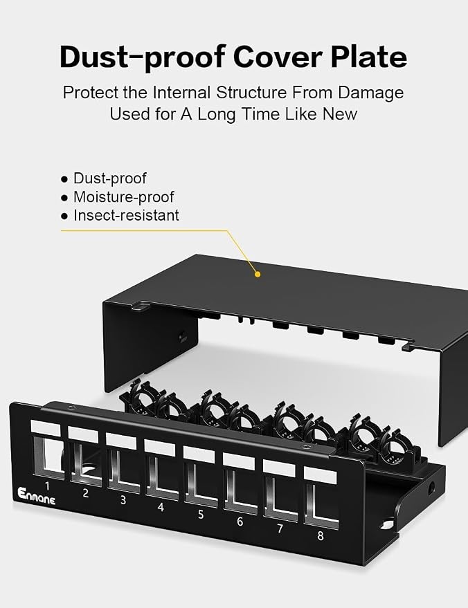 Patch Panel 8 Port Blank Keystone Patch Panel STP&UTP Compatible - Image 5