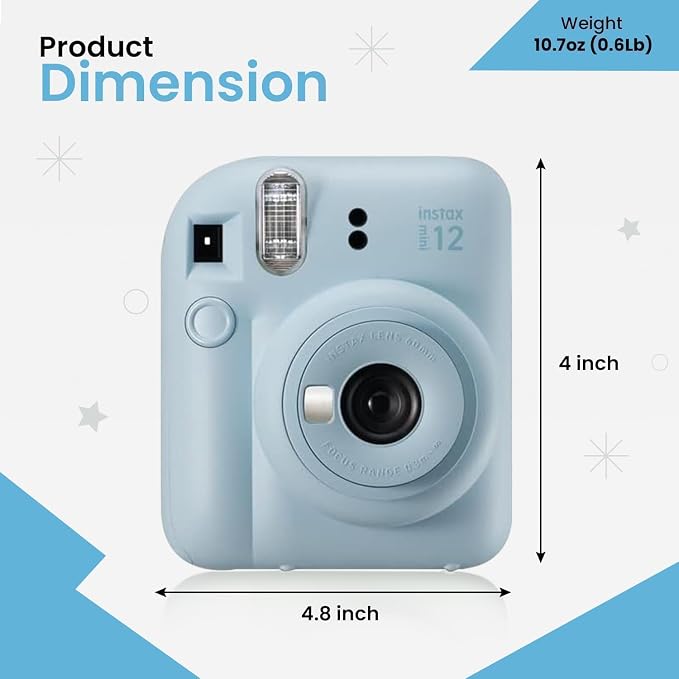 Fujifilm INSTAX MINI 12 Blue Bundle 2025, Pastel Blue) - Image 5