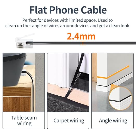 RJ12 Cable 15 feet Telephone Line Cord - Image 6
