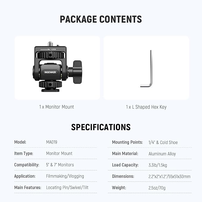 NEEWER Field Monitor Mount Holder - Image 9