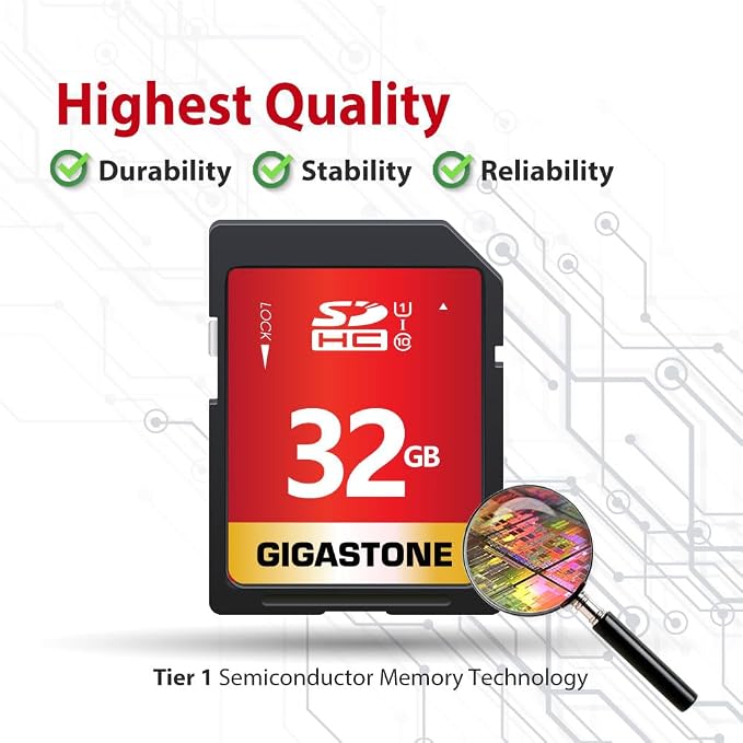 GIGASTONE 32GB SD Card 10-Pack UHS-I U1 Class 10 SDHC Memory Card High-Speed - Image 6