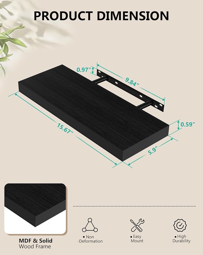 WALI Floating Shelves for Wall, 1 Tier Bathroom Storage Shelf Over Toilet - Image 2