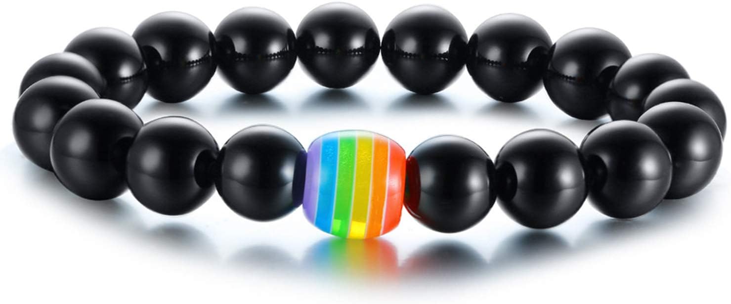 Nanafast Titanium Stainless Steel Rainbow LGBT Pride Bracelet Handmade Braided - Image 2