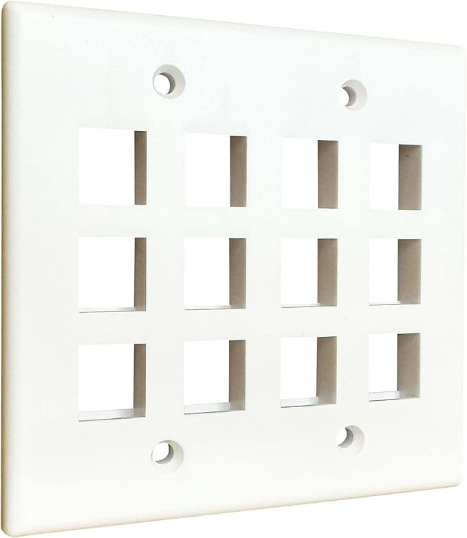 DIYTECH Keystone Wall Plate, 2 Gang Keystone Wall Plate, 12 Port Keystone Jack - Image 4