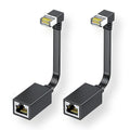 2Packs Right Angle Cat7 Ethernet Extension Cables Flat 15cm/6inch, Right angle by JUXINICE