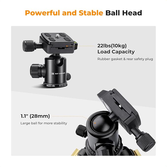 K&F CONCEPT Camera Tripod，72" Aluminum Tripod - Image 6