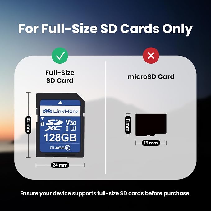 LinkMore 128GB Full-Size SD Card, SDXC - Image 2