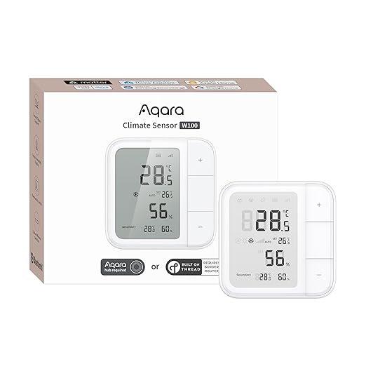 Aqara Thread/Zigbee Smart Climate Sensor W100, Temperature and Humidity by Aqara