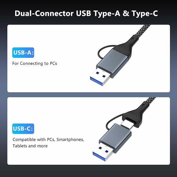 USB to Ethernet Adapter 2.5Gb, Dual-Connector 2 in 1 USBA&USBC to 2.5 Gigabit - Image 4