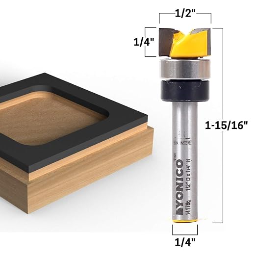 YONICO Router Bits Pattern Bit Flush Trim Set 4 Bit 1/2-Inch Diameter 1/4-Inch - Image 3