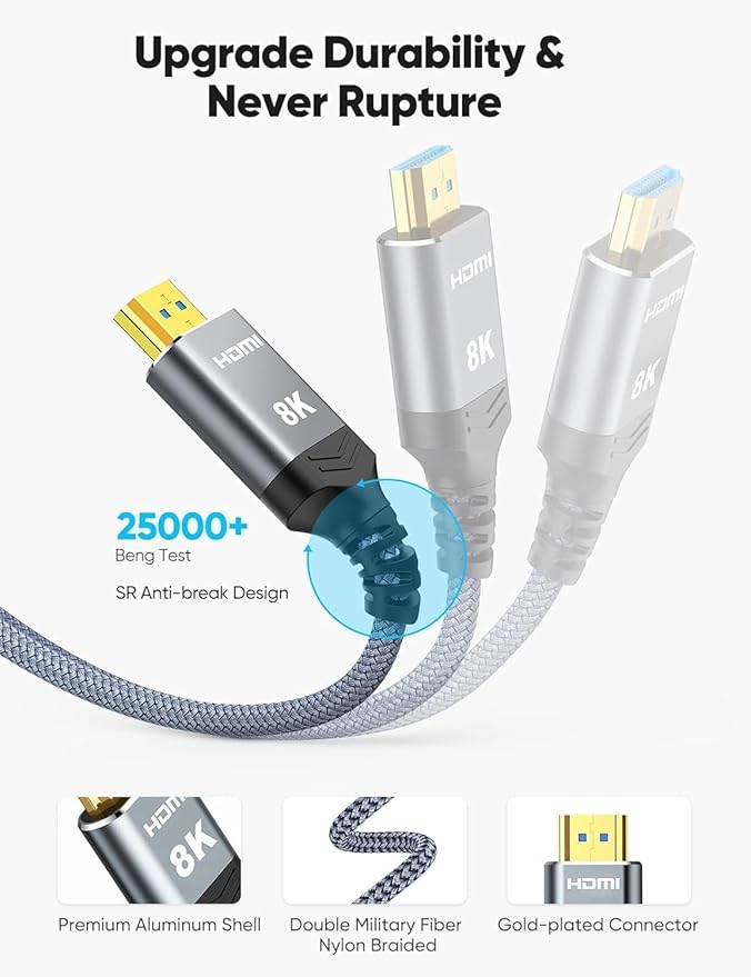 Highwings Long 8K Fiber Optic HDMI Cable 40 FT, 2.1 Unidirectional 48Gbps - Image 5
