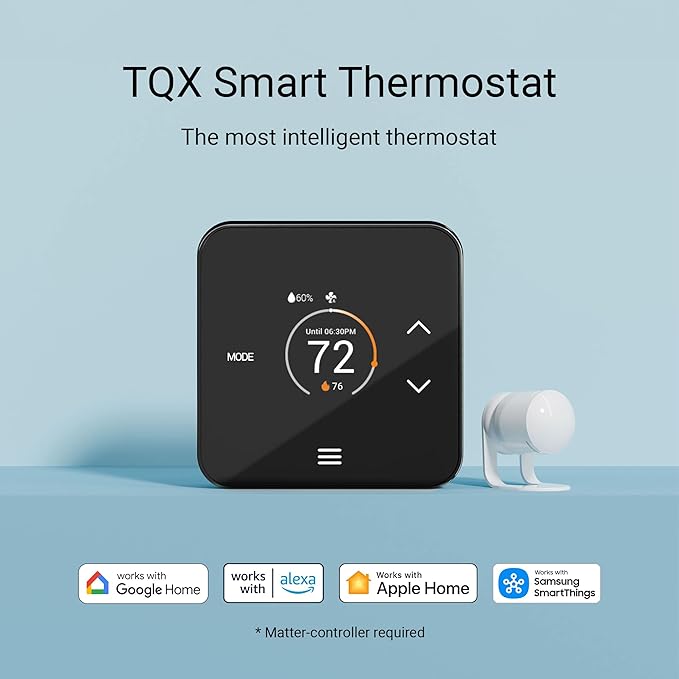 Lux TQX Thermostat with Remote Sensor, WiFi Thermostat Works with Matter - Image 2