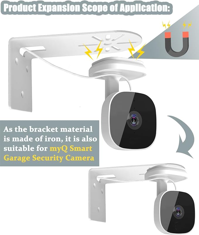 2Pack Metal Wall Mount Bracket for Wyze Cam Pan V3/V2, Wyze Cam V4/V3/V2 - Image 7