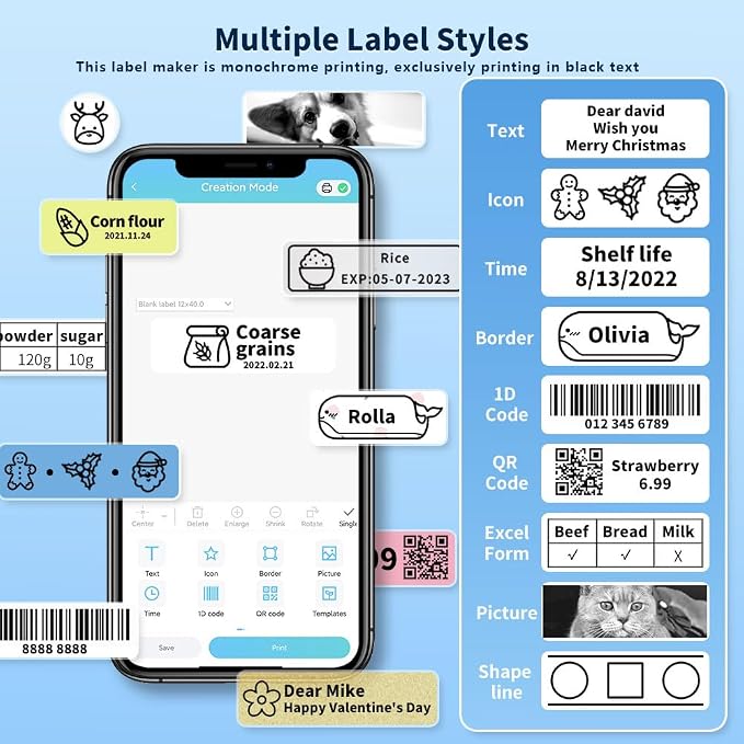 Phomemo D30 Label Maker Machine, Inkless Thermal Label Printer Portable Sticker - Image 4
