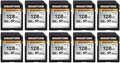 【5-Years Data Recovery】 GIGASTONE 128GB SD Card 10-Pack, 4K Camera Pro by Gigastone