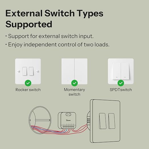 SONOFF MINI Duo, Matter Over WiFi, 2-Chanel WiFi Smart Switch, 16A Total Load - Image 5