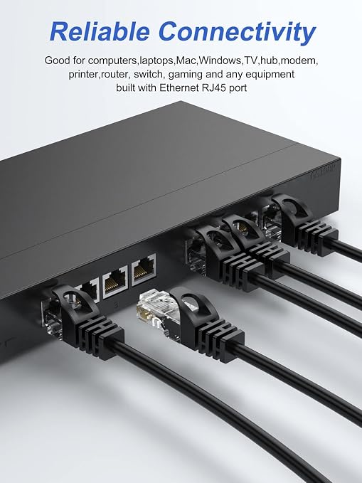 Cat 6 Ethernet Cable 1FT 5-Pack, Short Patch Cable 1 Foot Cord 10Gbps - Image 8