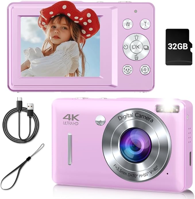 Digital Camera, 44MP Compact Camera, FHD 1080P Point and Shoot Digital Cameras by Gtonster