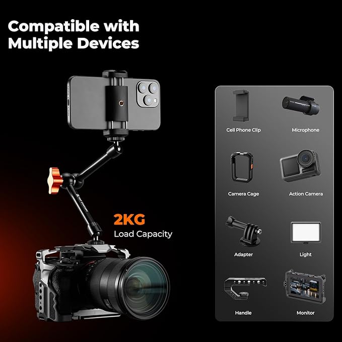 K&F CONCEPT 9.8" Magic Arm Clamp - Image 4